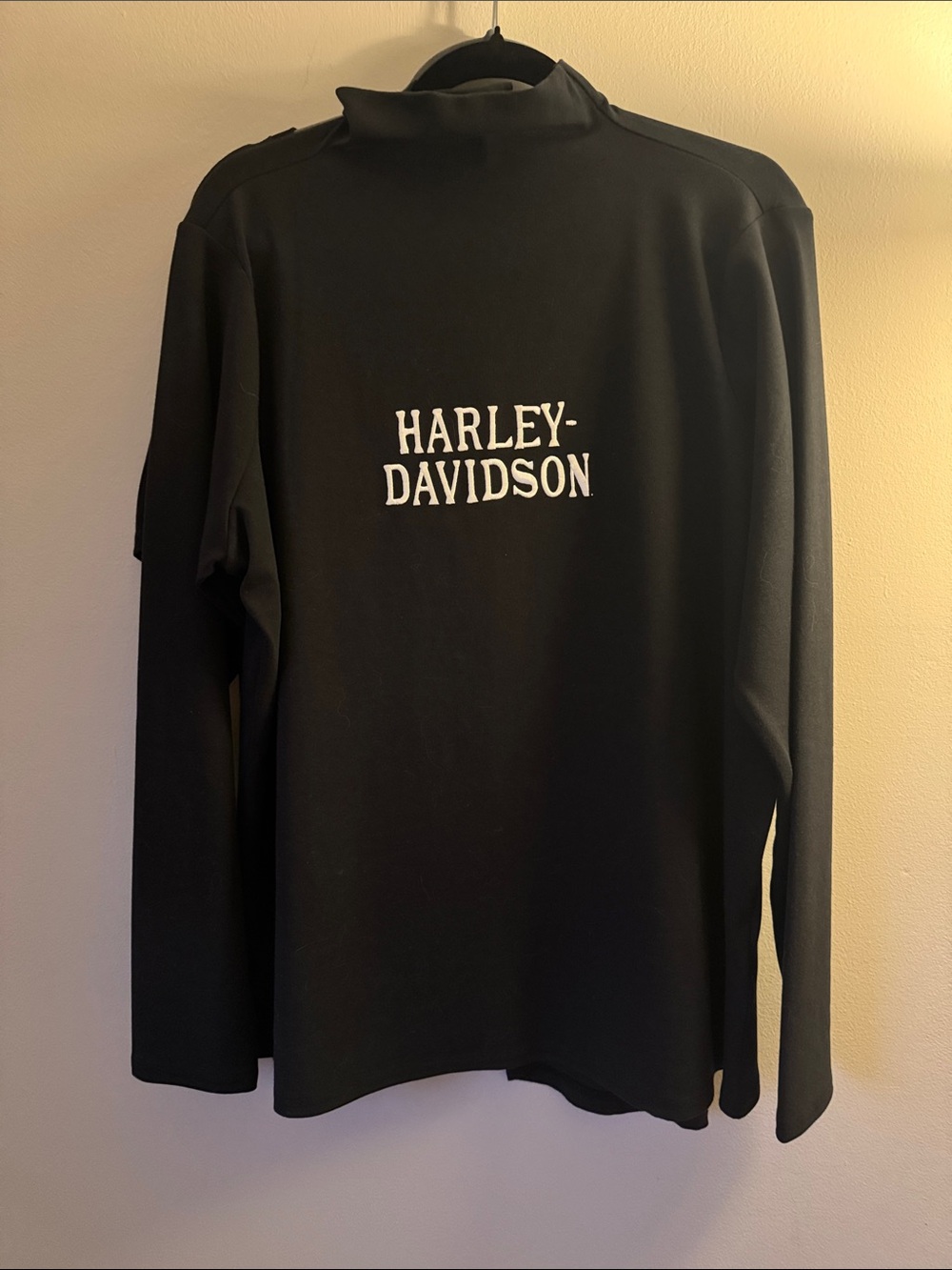Harley-Davidson Black Long Sleeve Tee with White Chest Logo
